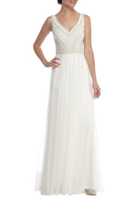 Adrianna Papell Pearl Bodice Tulle Gown Belk