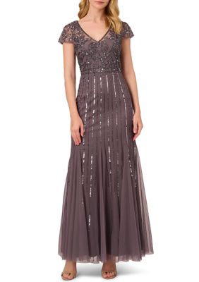 Adrianna Papell Women's Long Beaded Gown