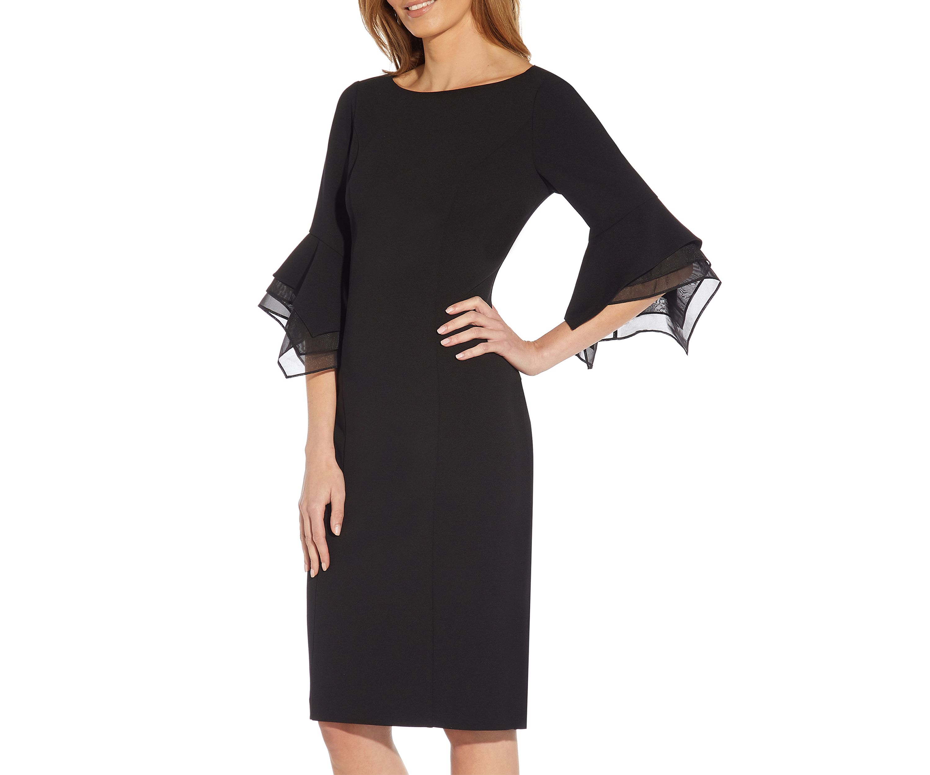 Womens Boat Neck Bell Sleeve Dress