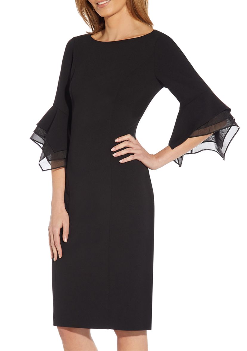 Womens Boat Neck Bell Sleeve Dress