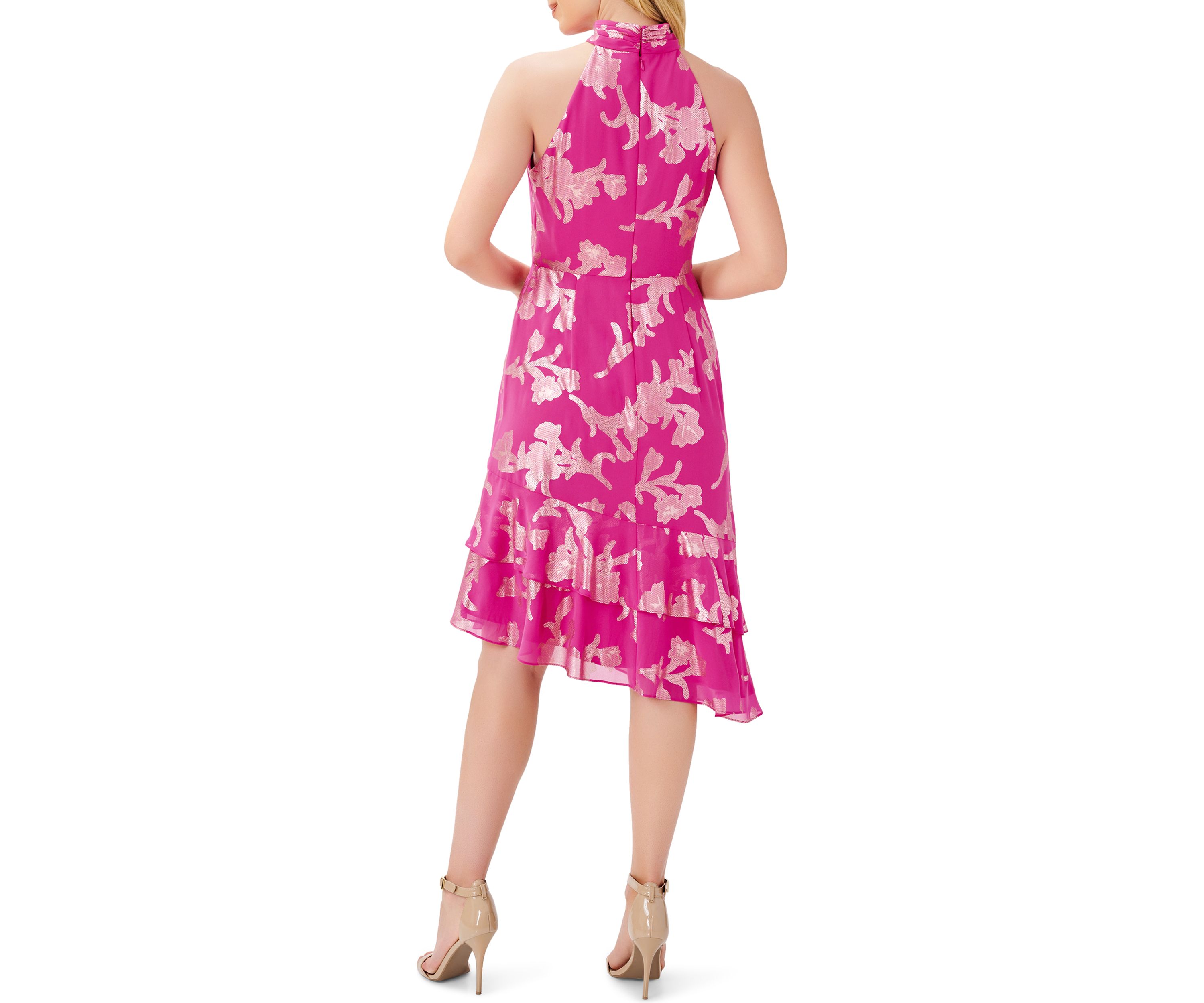 Womens Foiled Chiffon Dress