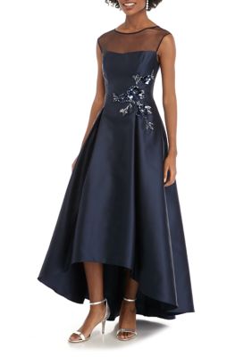 Adrianna Papell Women's High Low Floral Beaded Mesh Cap Sleeve Gown | belk