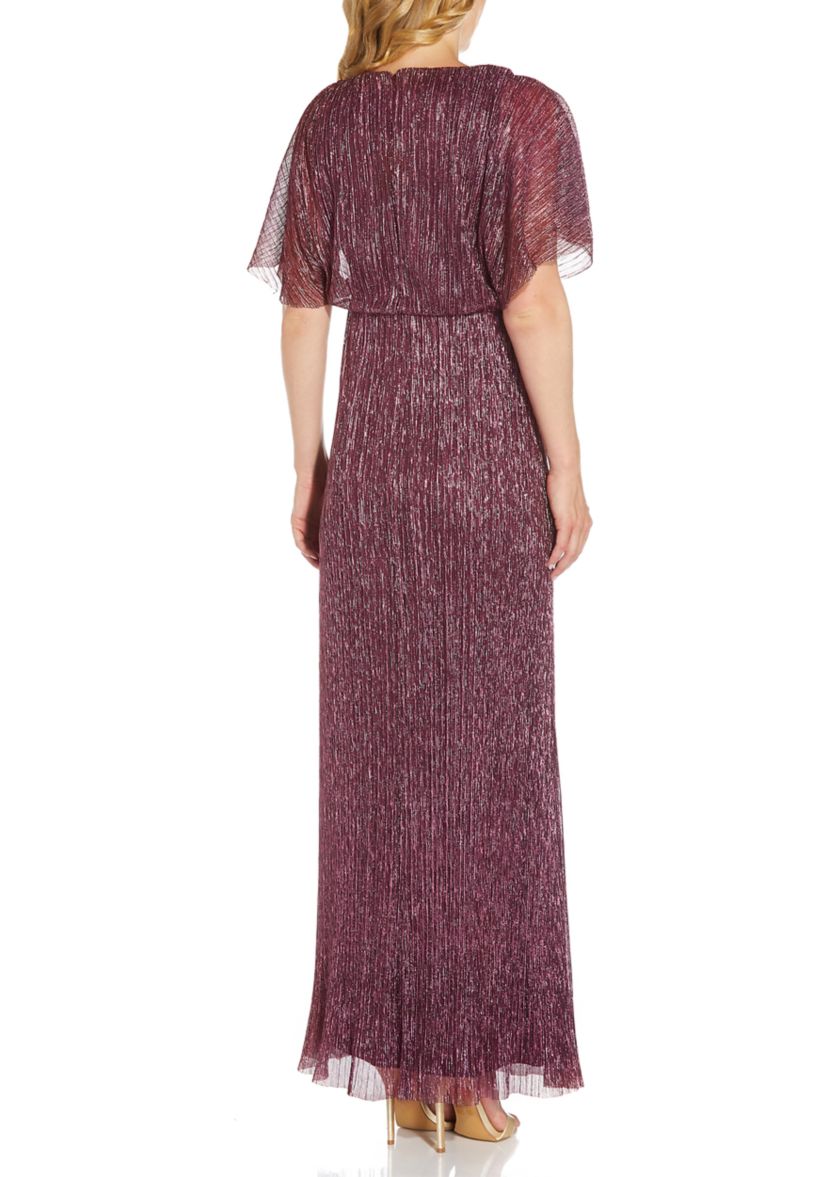 Womens Metallic Blouson Gown