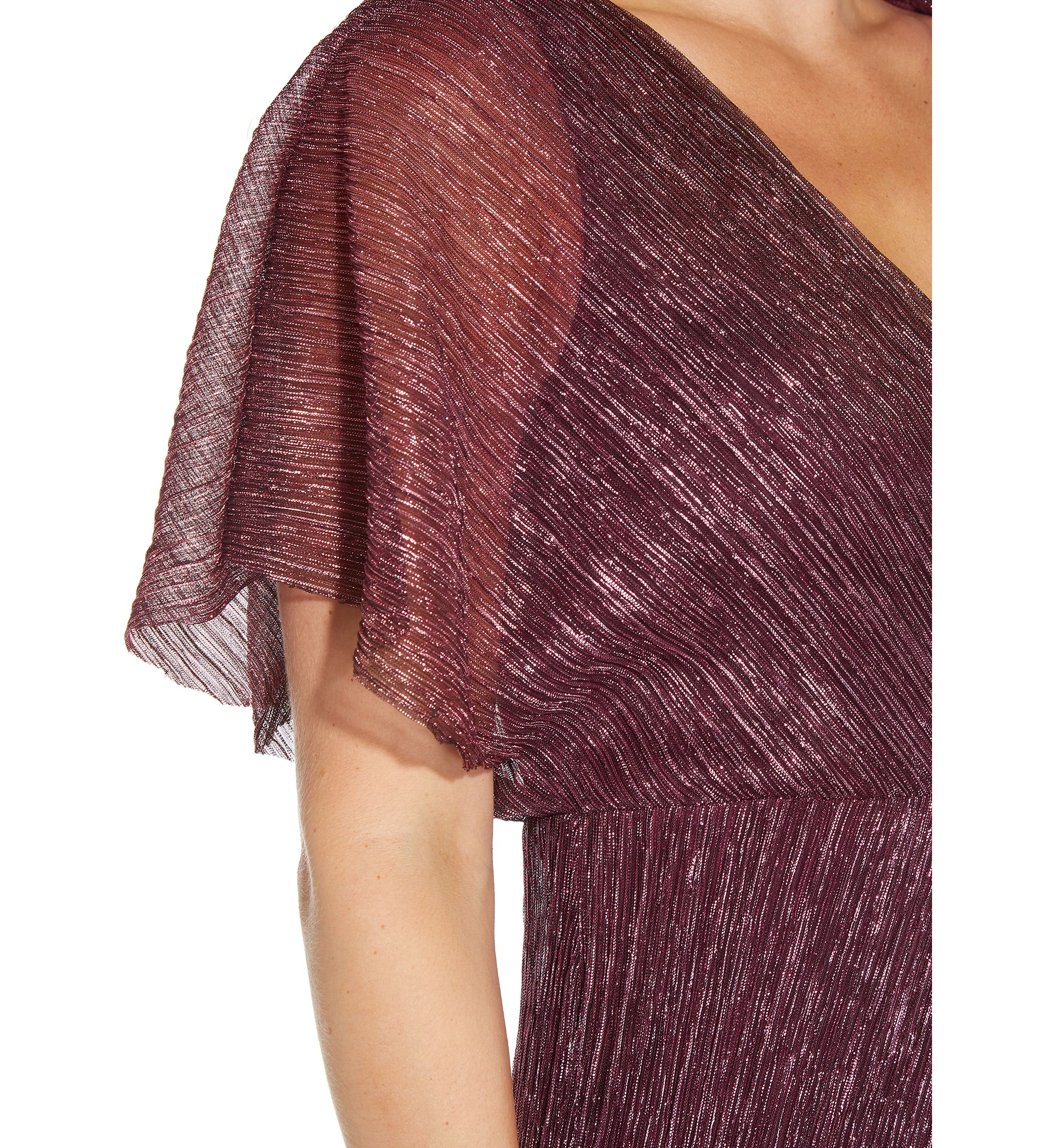Womens Metallic Blouson Gown