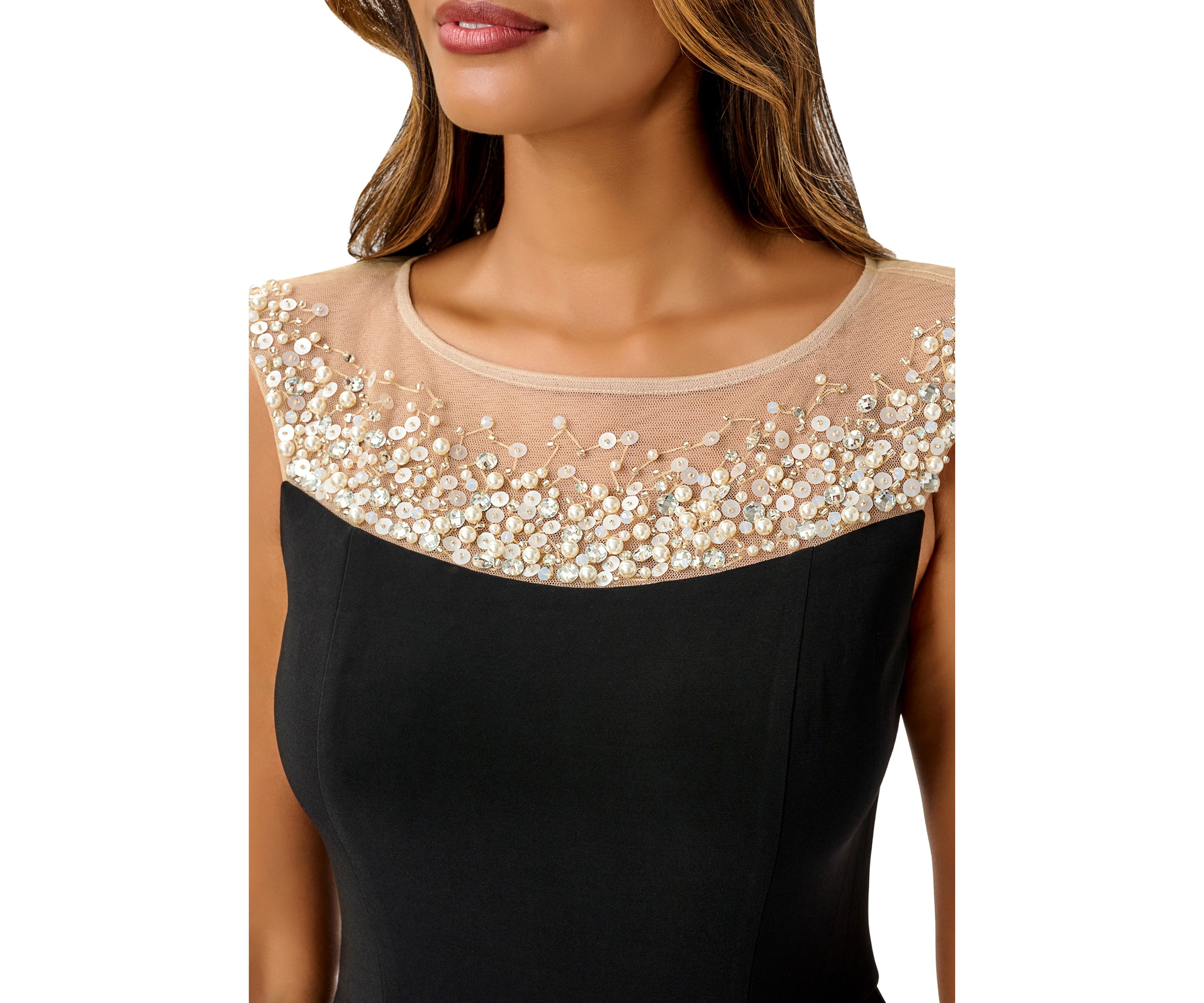 Womens Pearl Beaded Jersey Jumpsuit
