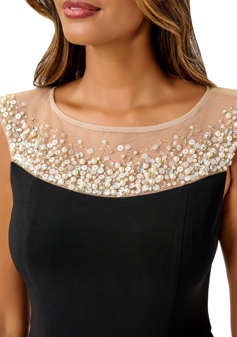 Womens Pearl Beaded Jersey Jumpsuit
