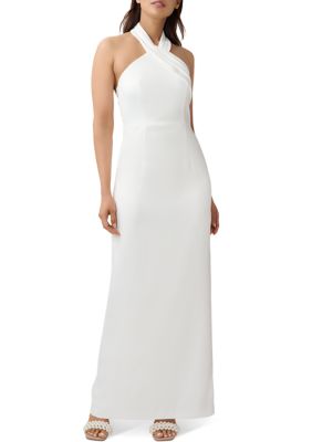 Adrianna Papell Women's Sleeveless Cross Front Solid Gown