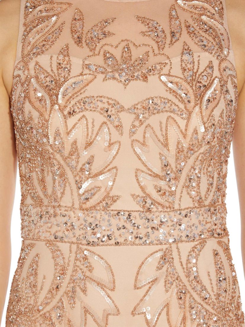 adrianna papell gold beaded dress Aidan Mattox Women's Fully Beaded Deep V Neck Gown - Multi - Size 16 main image 1
