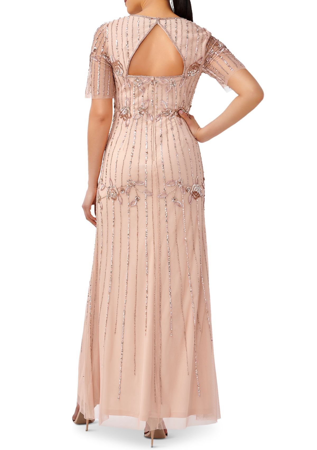 Womens Beaded Long Gown 