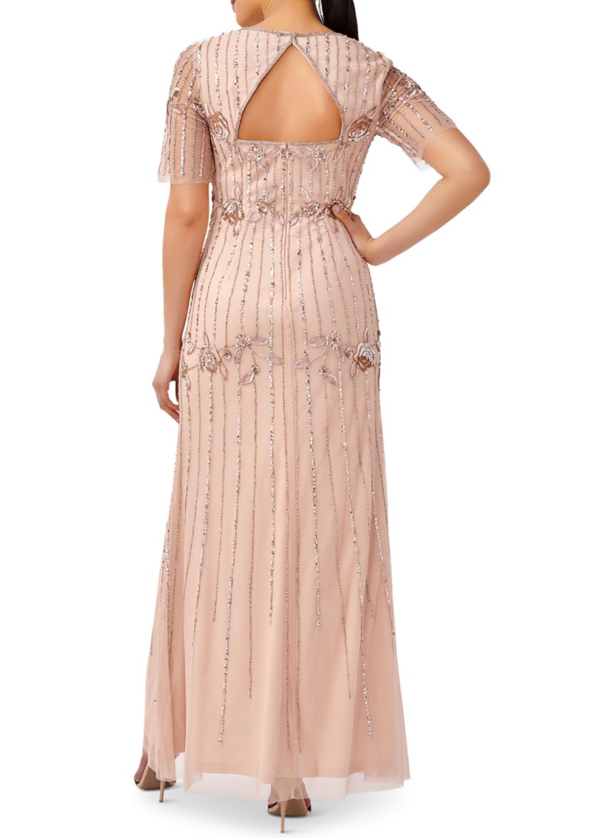 Womens Beaded Long Gown 