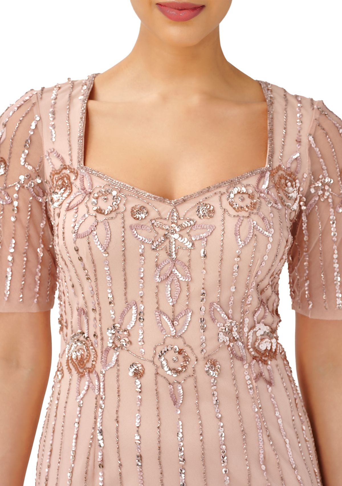 Womens Beaded Long Gown 
