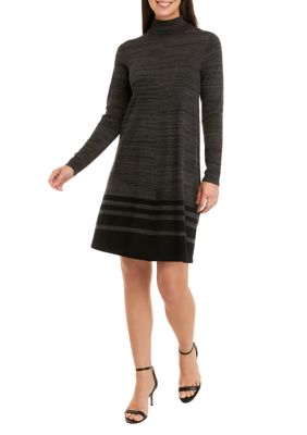 AGB Women s Long Sleeve Stripe Fit and Flare Sweater Dress belk