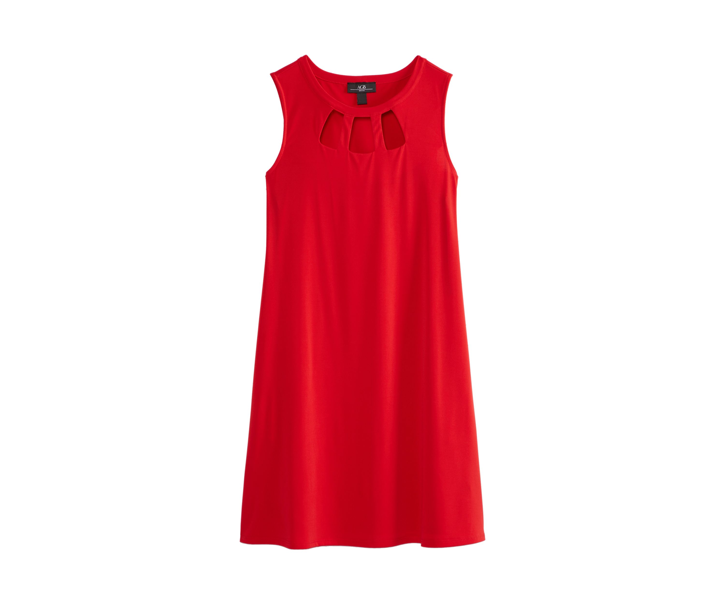 Womens Solid Cut Out A Line Dress