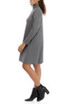 Womens Long Sleeve Turtleneck A-Line Dress