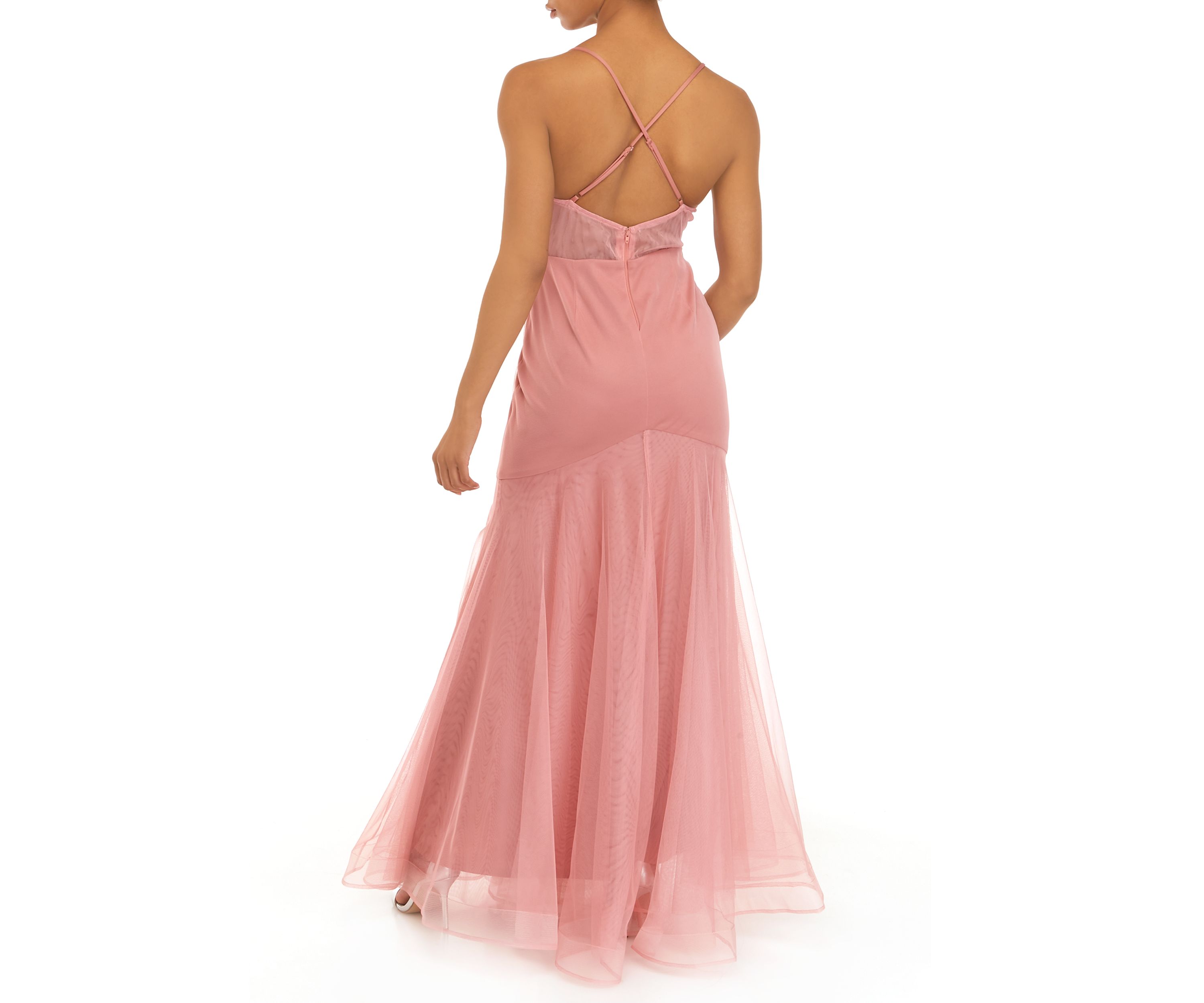 Womens Sweetheart Neck Illusion Embroidered Corset Mermaid Gown