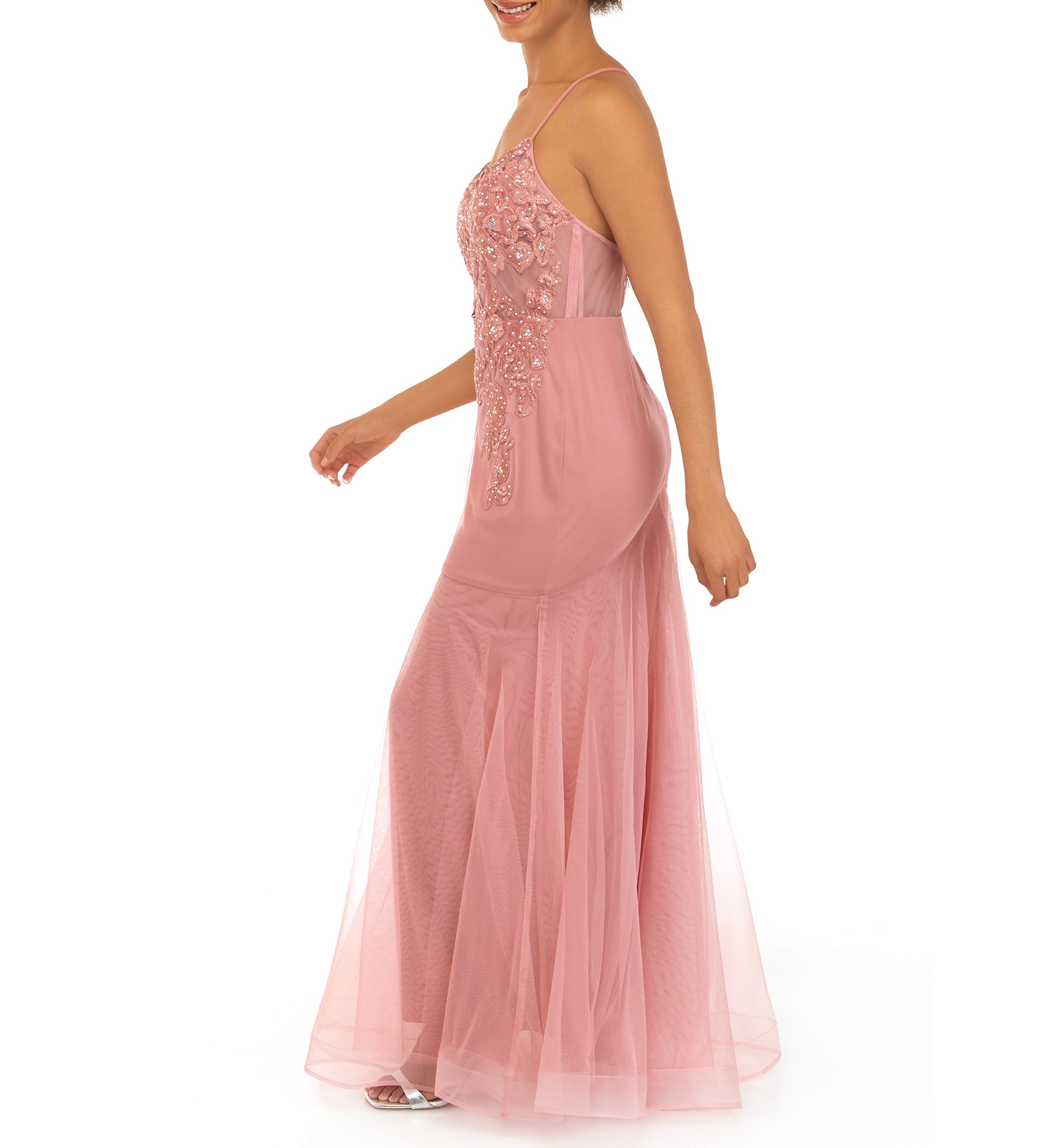 Womens Sweetheart Neck Illusion Embroidered Corset Mermaid Gown