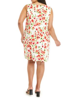 AGB Plus Size Sleeveless Polka Dot Sheath Dress belk