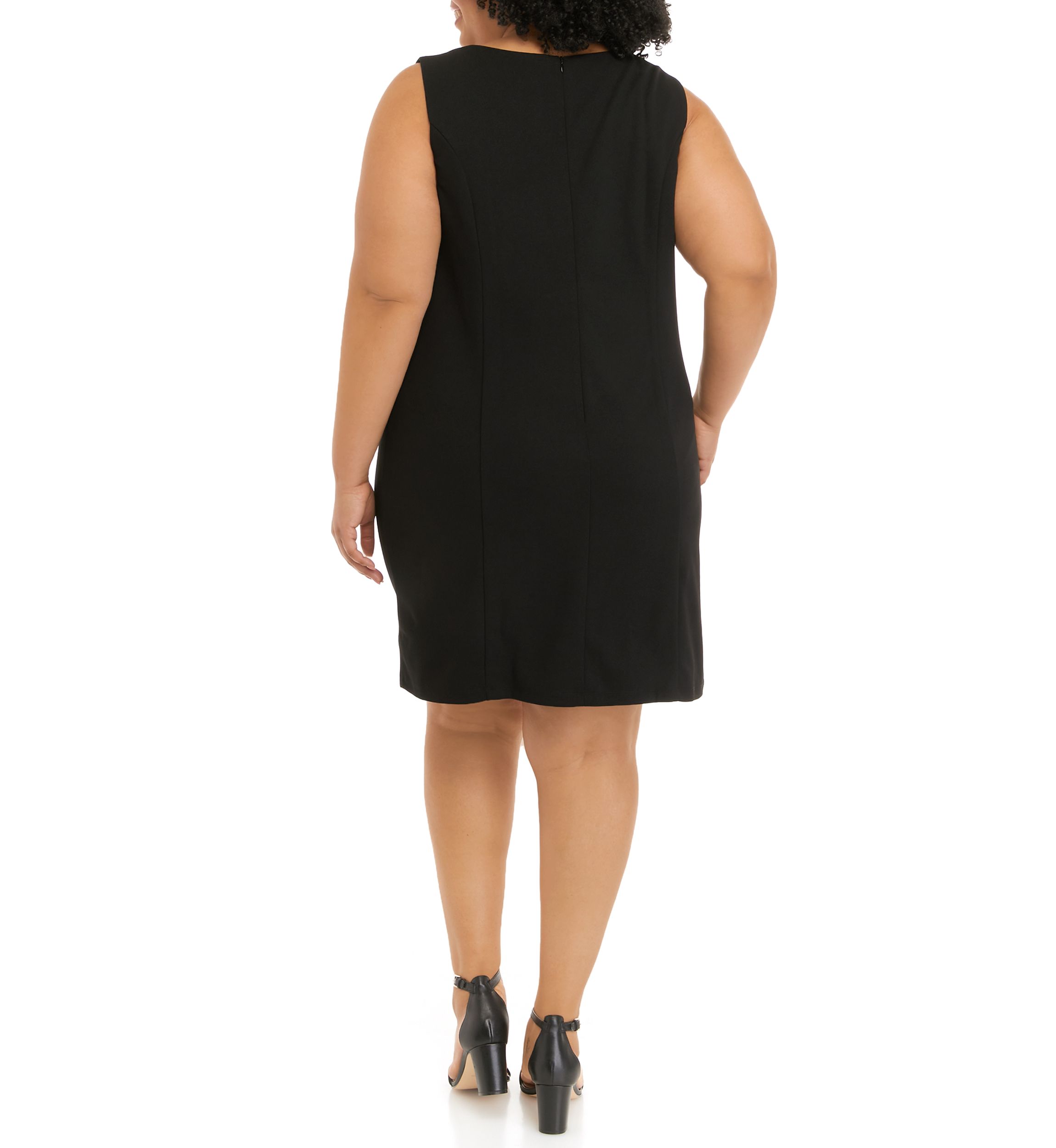 Plus Size Sleeveless Scuba Crepe Sheath Dress