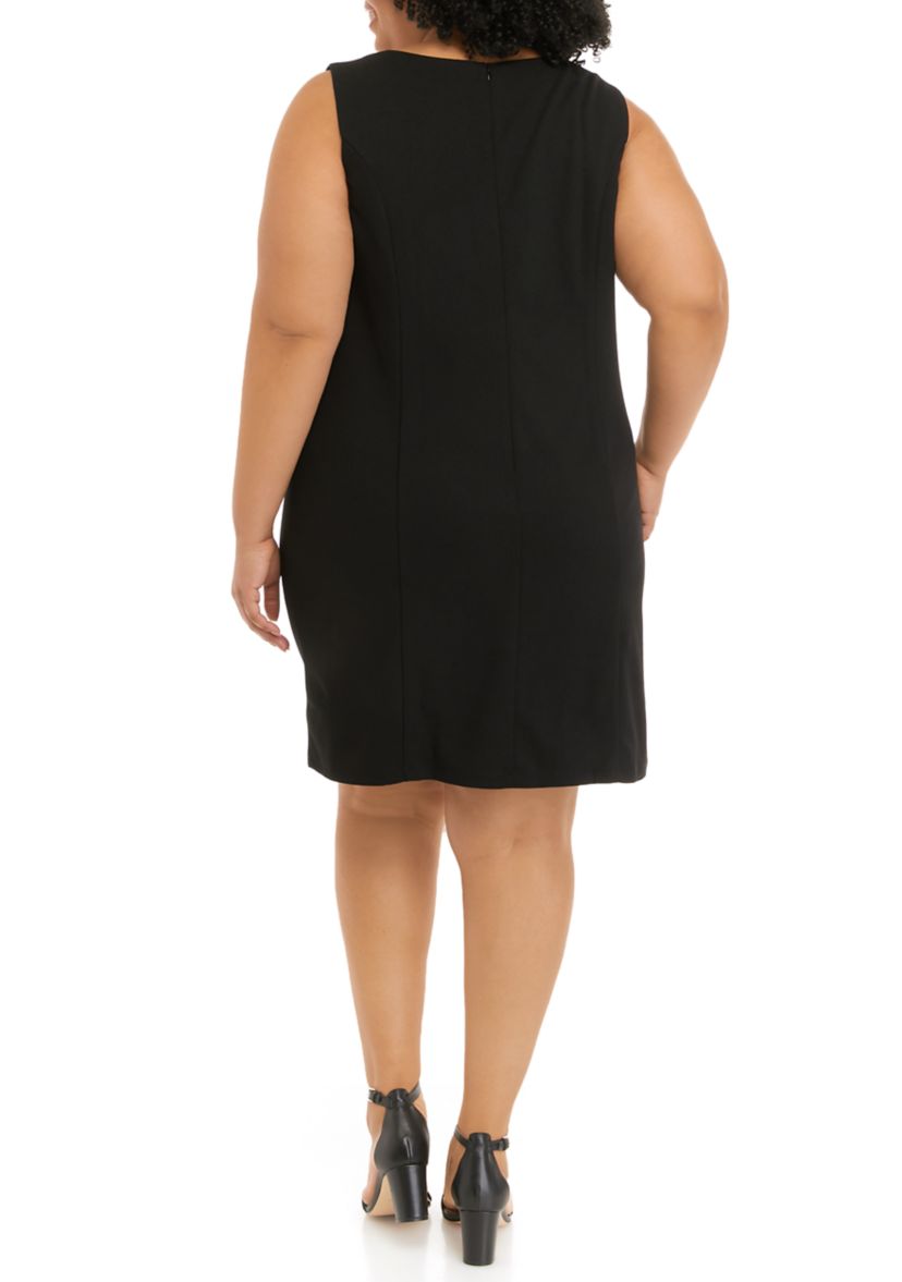 Plus Size Sleeveless Scuba Crepe Sheath Dress