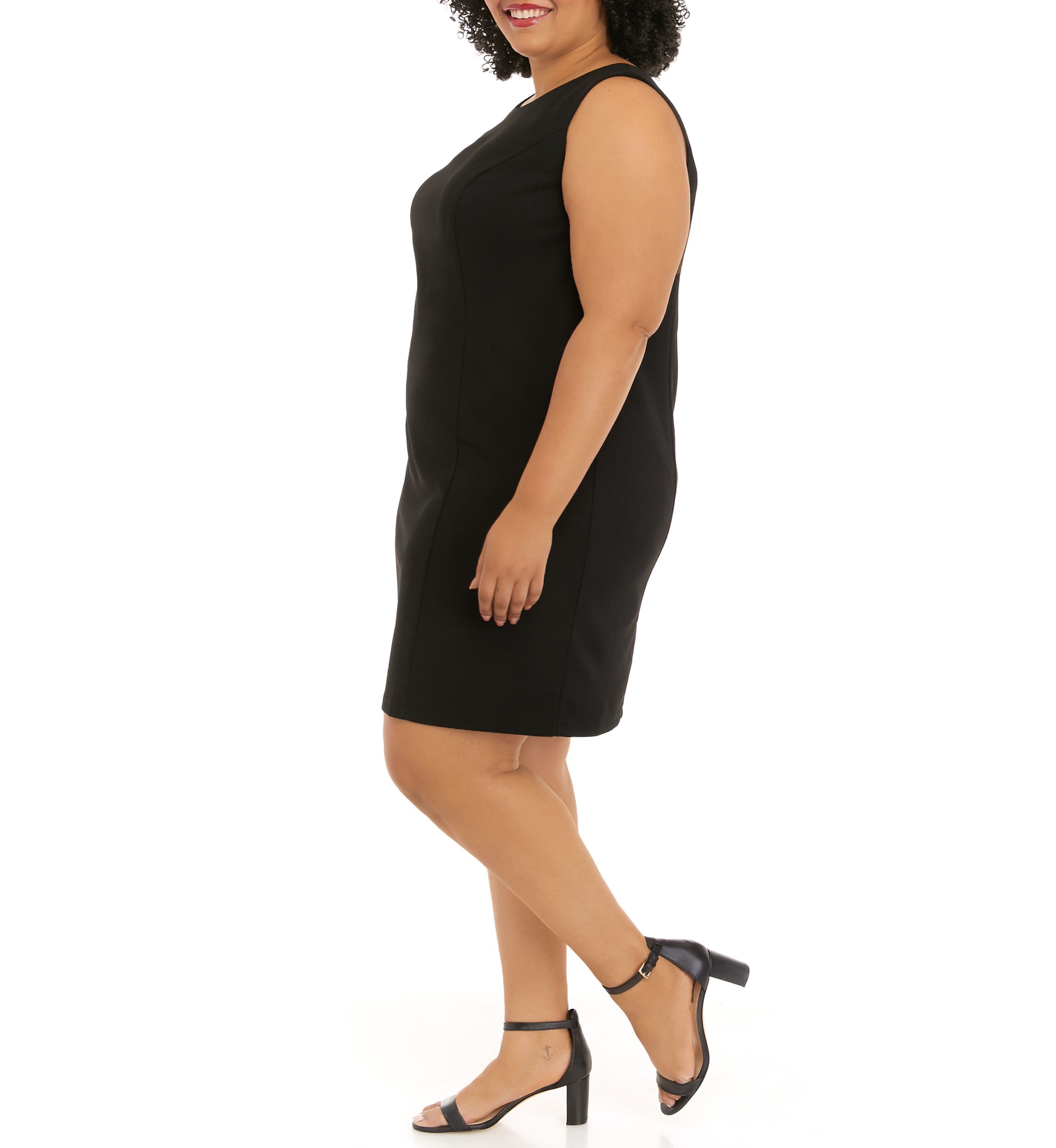 Plus Size Sleeveless Scuba Crepe Sheath Dress
