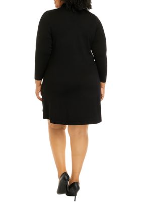 Plus Long Sleeve Fit & Flare Sweater Dress