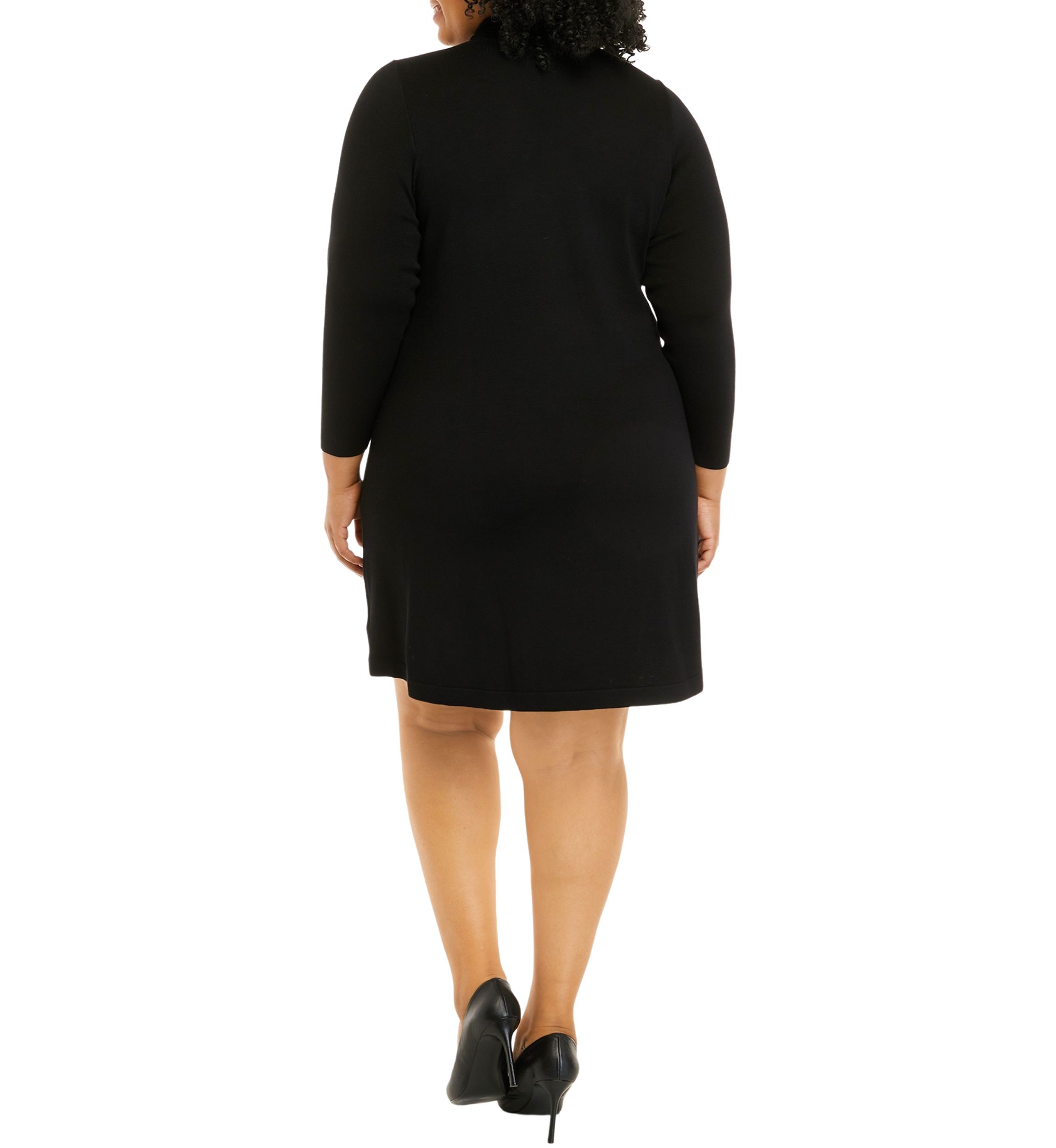 Plus Size Long Sleeve Fit & Flare Sweater Dress