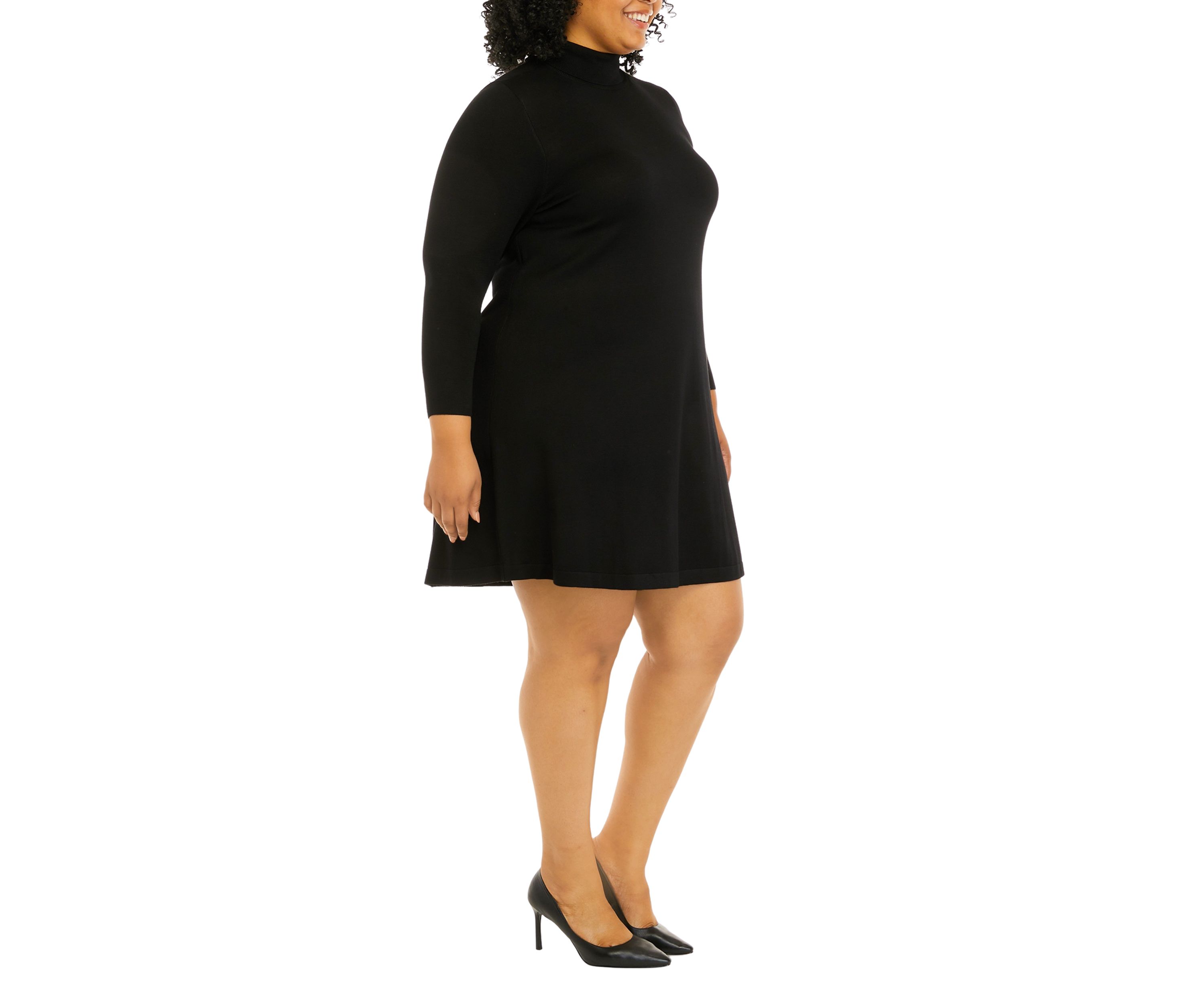 Plus Size Long Sleeve Fit & Flare Sweater Dress