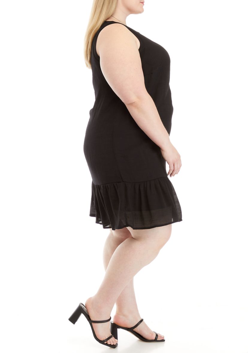 Plus Size Flounce Hem Dress