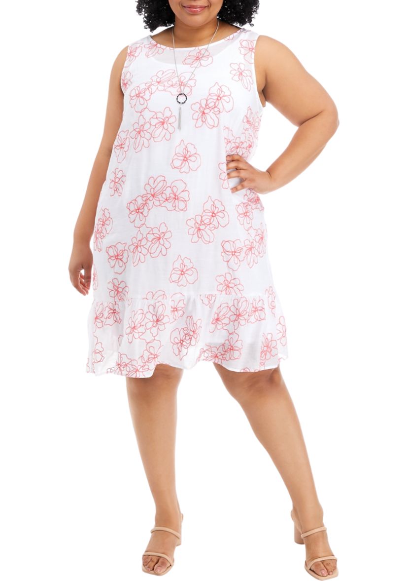 Plus Size Sleeveless Floral Dress