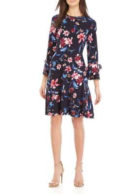 Nine West Bell Sleeve Floral Fit and Flare Dress | belk