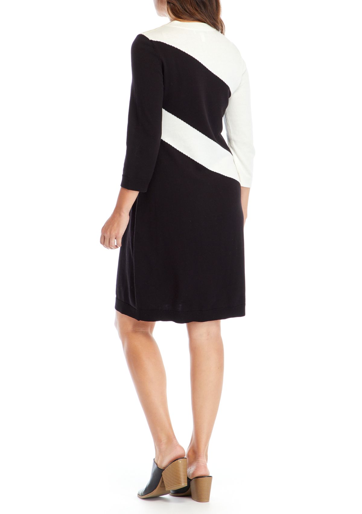 Womens Diagonal Stripe Sweater Dress