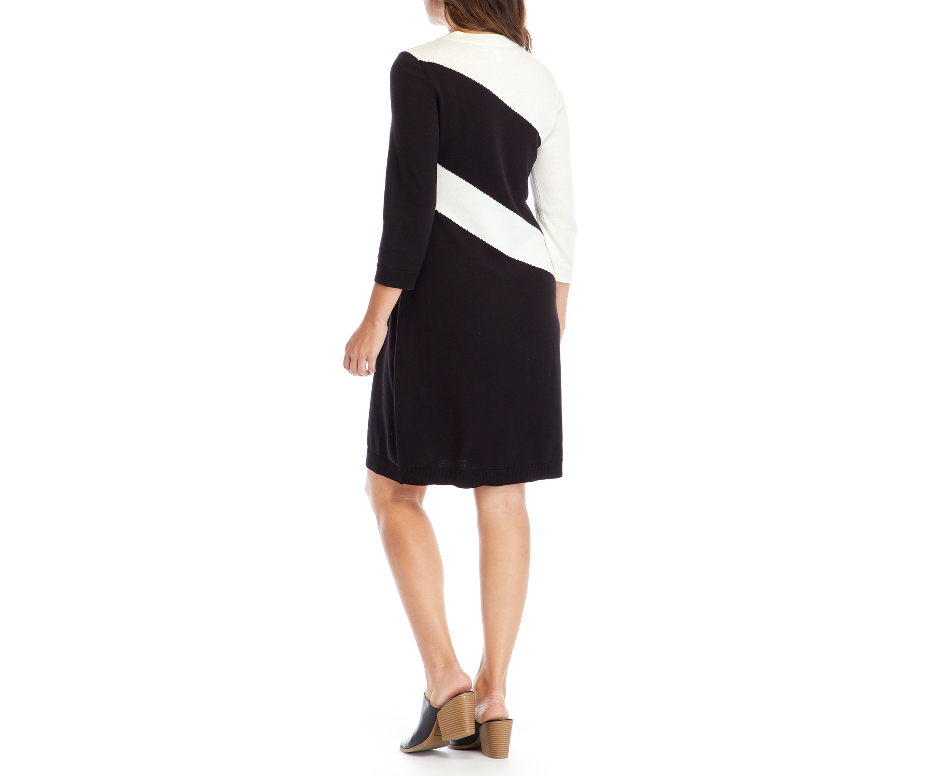 Womens Diagonal Stripe Sweater Dress