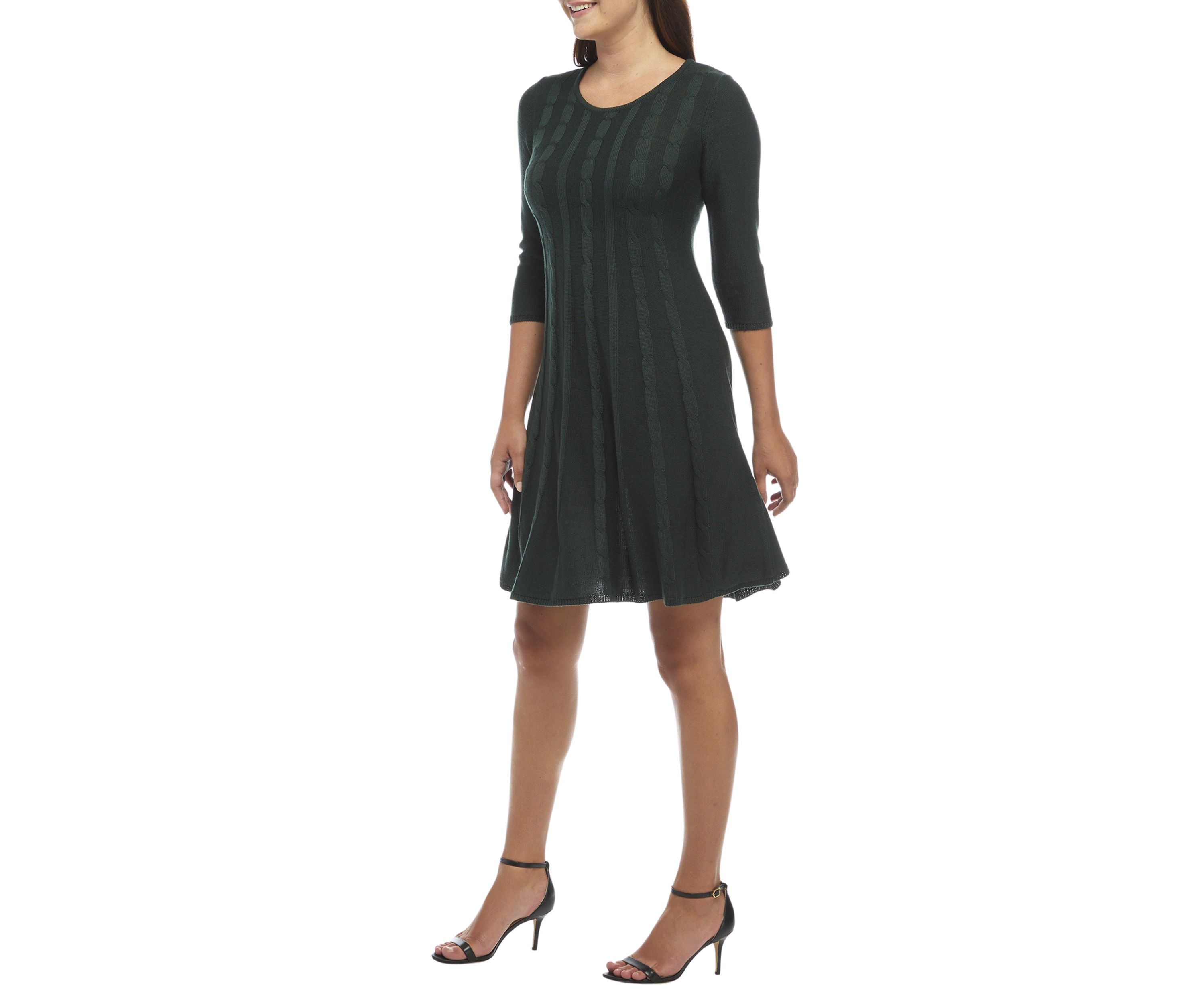 Womens Cable Knit Sweater Dress 