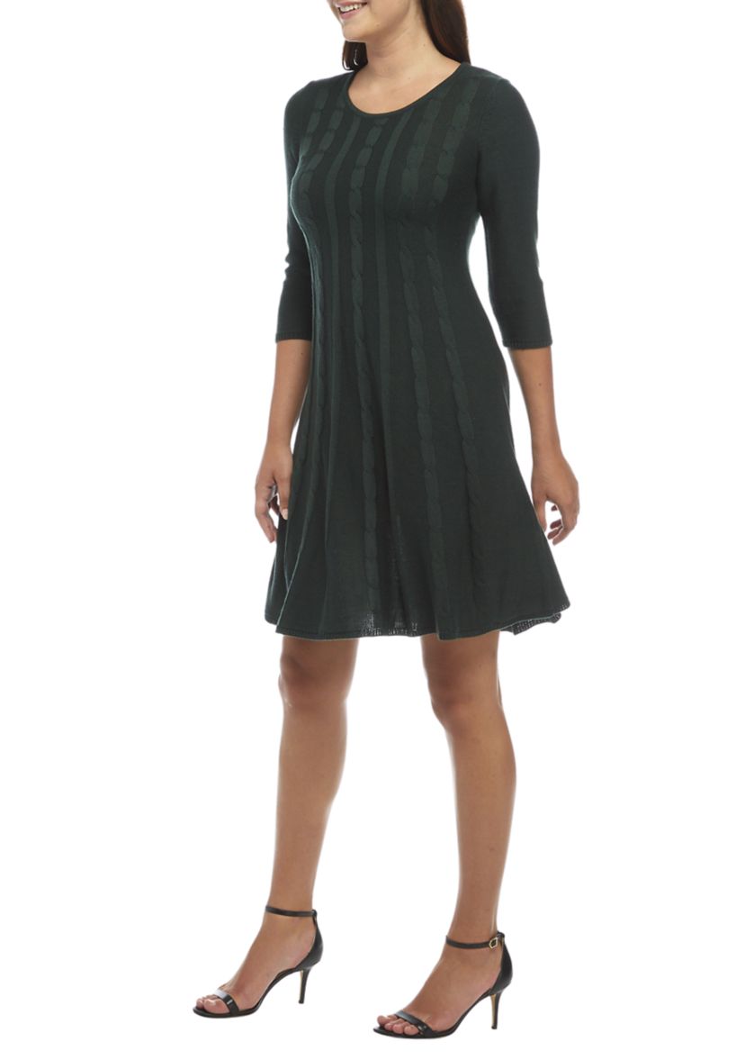 Womens Cable Knit Sweater Dress 