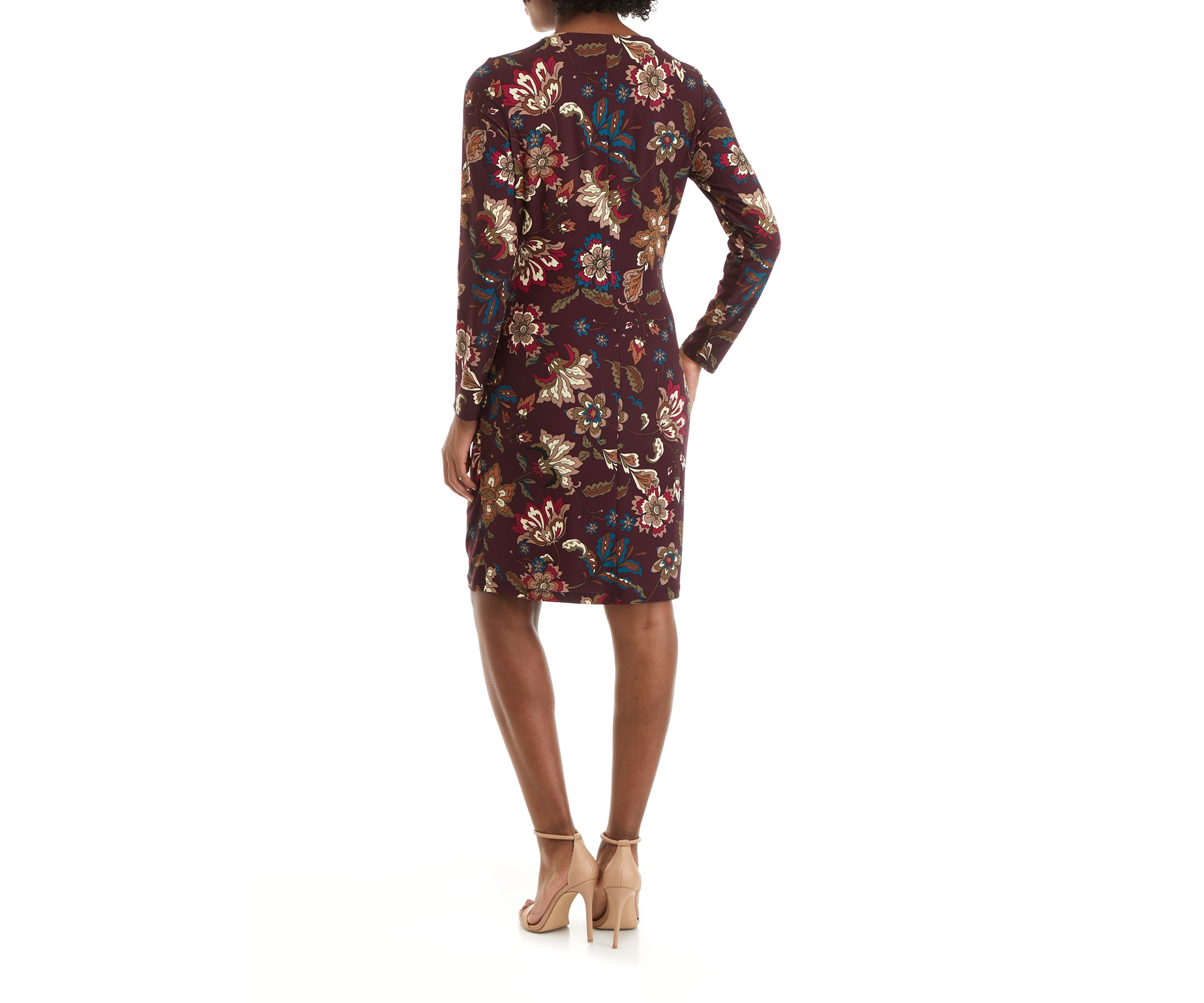 Womens Long Sleeve Boho Floral Dress