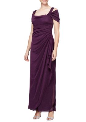 gown with cold shoulder