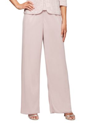 Alex Evenings Women's Straight Leg Chiffon Pants