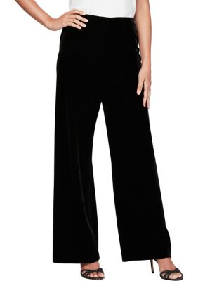 Alex Evenings Flat Front Velvet Pants | belk