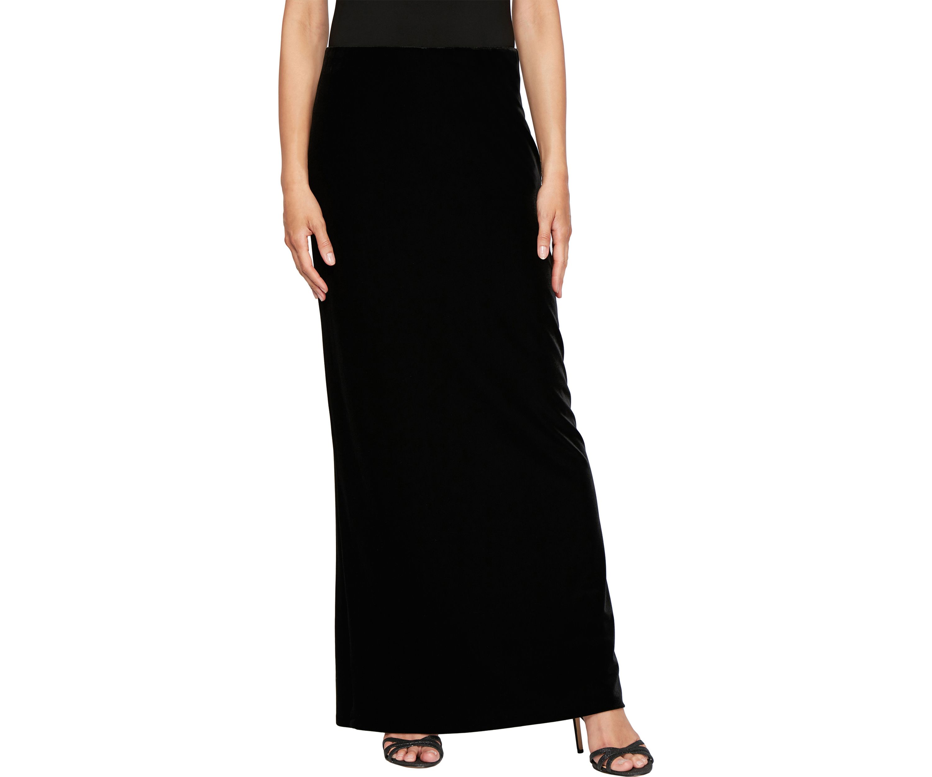 Womens Long Velvet Skirt with Fishtail Back
