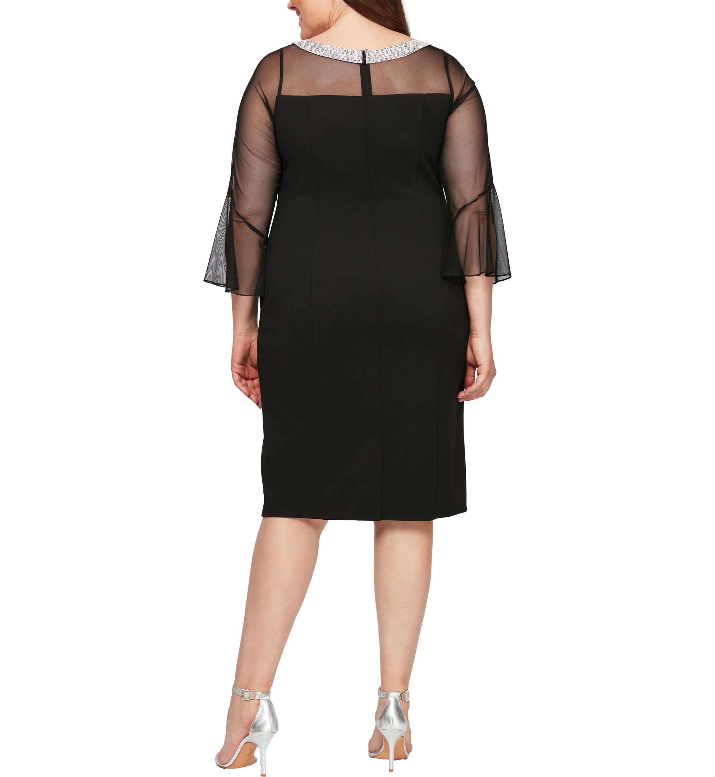Plus Size Short Sheath Crepe Cocktail Dress
