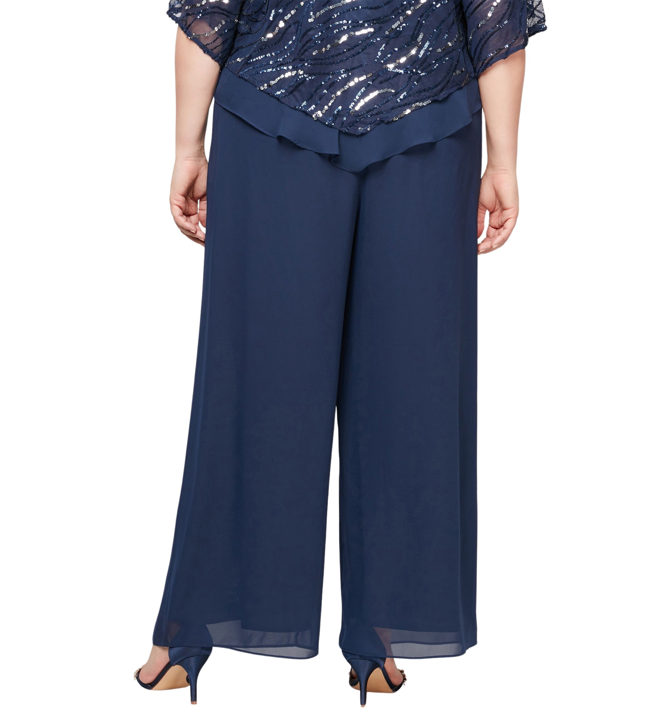 Plus Size Straight Leg Chiffon Pants