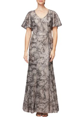 Alex Evenings Women s Long Fit and Flare Gown belk