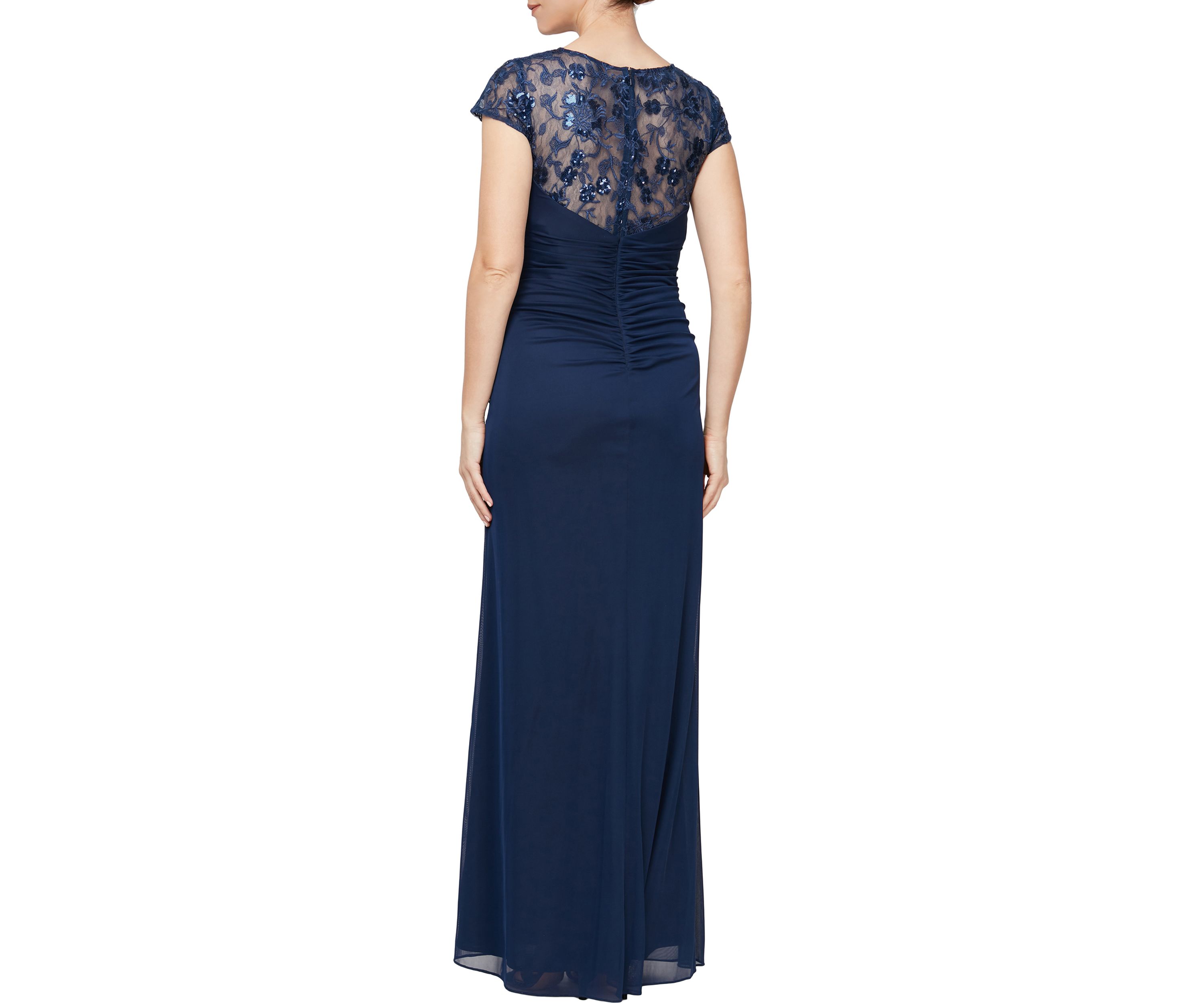 Womens Long Cascade Detail Dress
