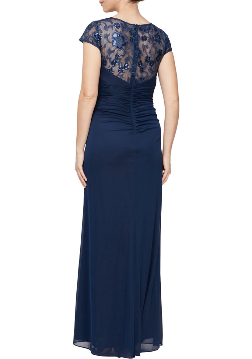 Womens Long Cascade Detail Dress