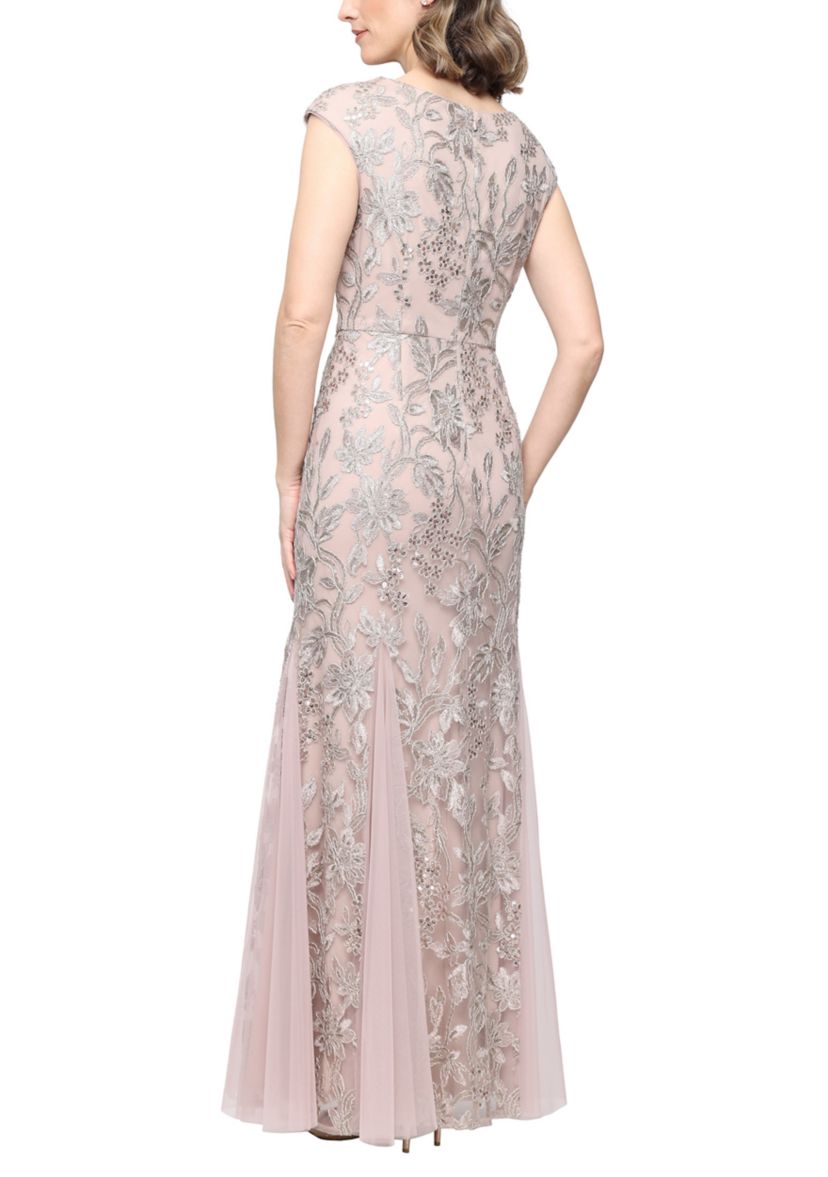 Alex Evenings Women's V-Neck Embroidered Dress | Belk