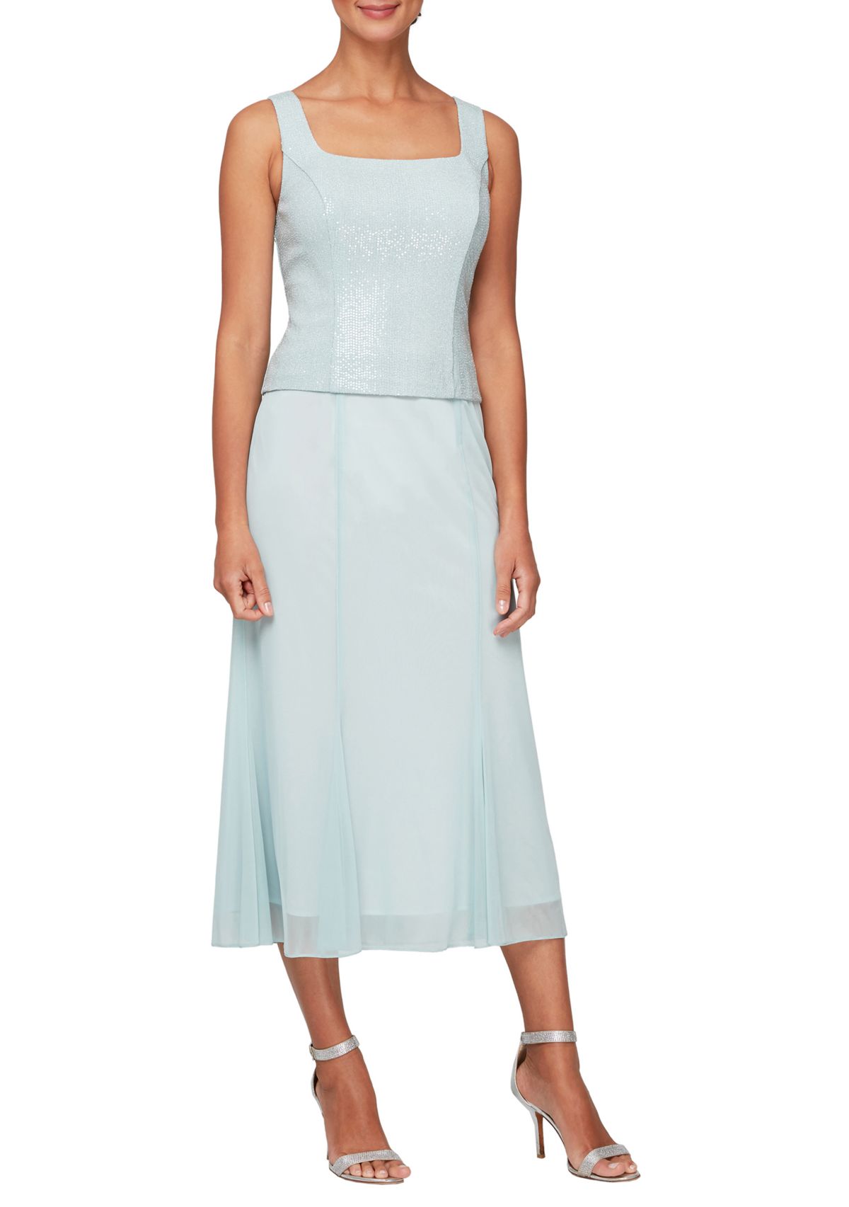 Womens Sleeveless Dress and Mandarin Collar Jacket Set