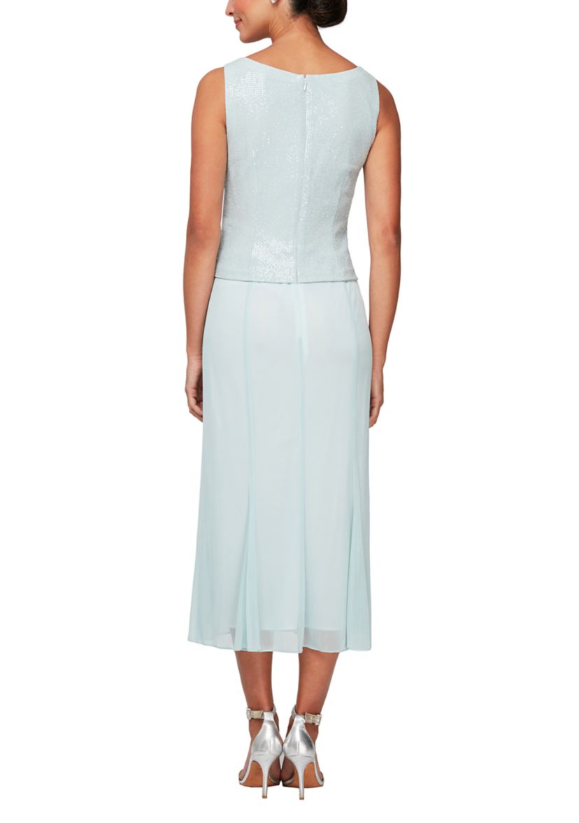 Womens Sleeveless Dress and Mandarin Collar Jacket Set