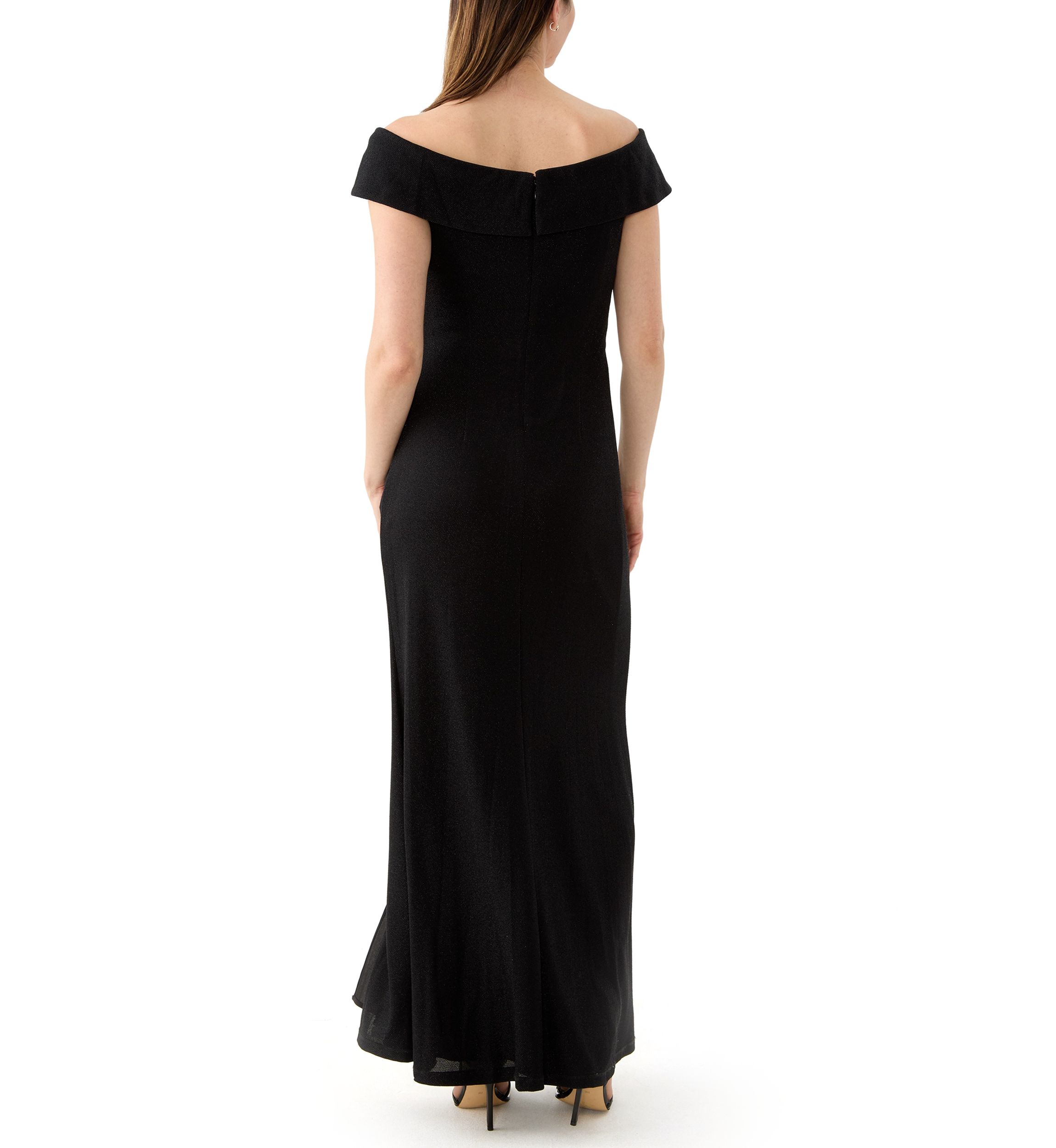 Womens Solid Side Ruched Gown