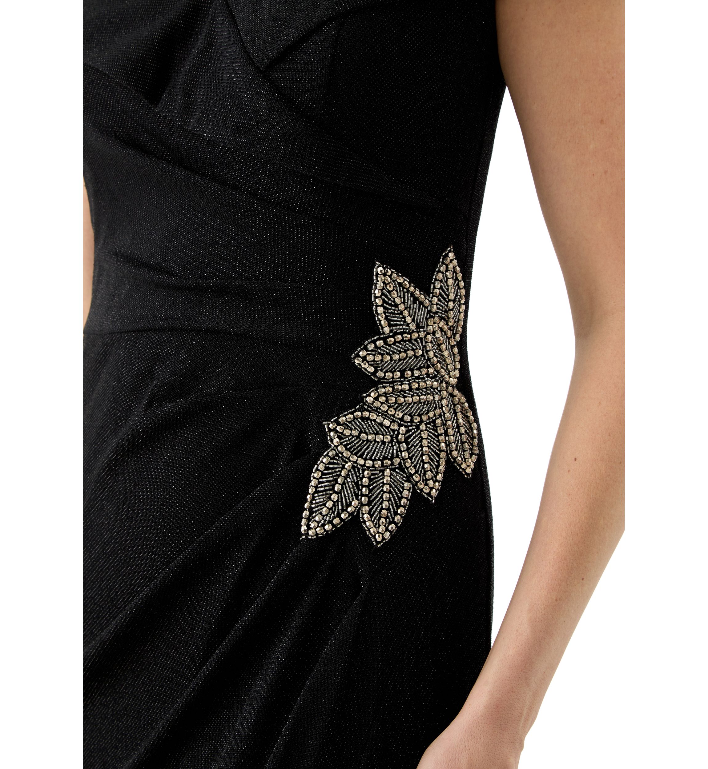 Womens Solid Side Ruched Gown