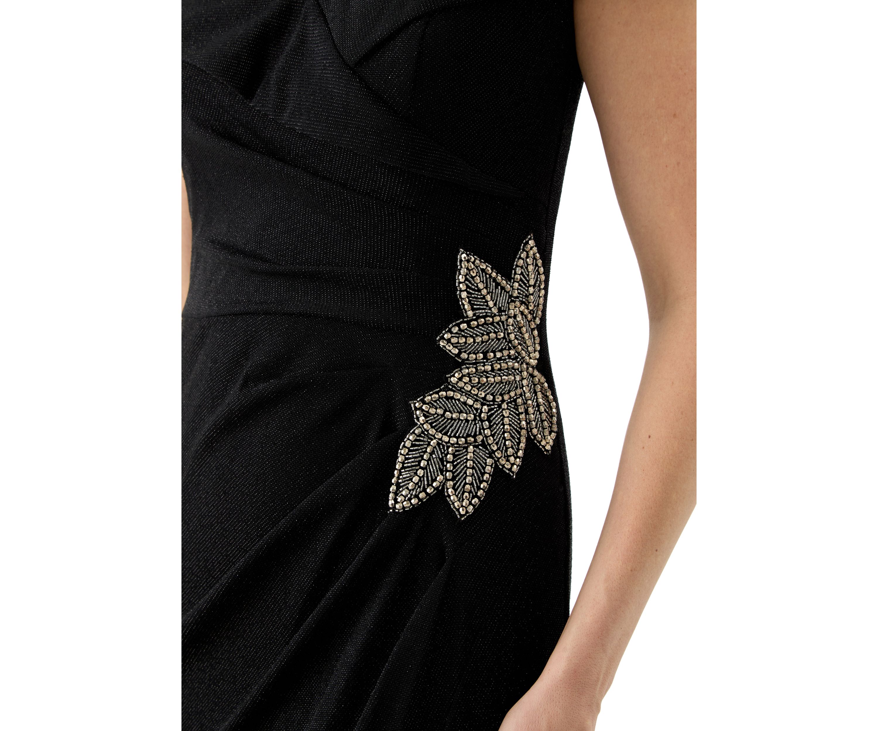 Womens Solid Side Ruched Gown